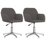 Vidaxl chaises pivotantes  manger lot de 2 gris fonc tissu