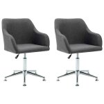 Vidaxl chaises pivotantes � manger lot de 2 gris fonc� tissu