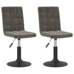 Vidaxl chaises pivotantes � manger lot de 2 gris fonc� velours