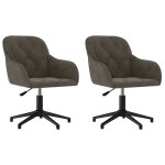 Vidaxl chaises pivotantes  manger lot de 2 gris fonc velours