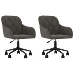 Vidaxl chaises pivotantes à manger lot de 2 gris foncé velours Vidaxl chaises pivotantes à manger lot de 2 gris foncé velours