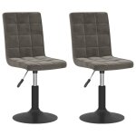 Vidaxl chaises pivotantes  manger lot de 2 gris fonc velours