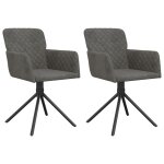 Vidaxl chaises pivotantes  manger lot de 2 gris fonc velours