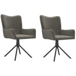 Vidaxl chaises pivotantes à manger lot de 2 gris foncé velours Vidaxl chaises pivotantes à manger lot de 2 gris foncé velours