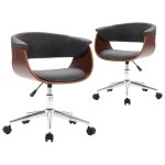 Vidaxl chaises pivotantes à manger lot de 2 gris tissu Vidaxl chaises pivotantes à manger lot de 2 gris tissu