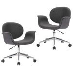 Vidaxl chaises pivotantes � manger lot de 2 gris tissu