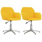 Vidaxl chaises pivotantes à manger lot de 2 jaune moutarde tissu Vidaxl chaises pivotantes à manger lot de 2 jaune moutarde tissu