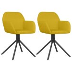 Vidaxl chaises pivotantes � manger lot de 2 jaune velours