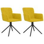 Vidaxl chaises pivotantes  manger lot de 2 jaune velours