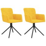 Vidaxl chaises pivotantes à manger lot de 2 jaune velours Vidaxl chaises pivotantes à manger lot de 2 jaune velours