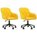 Vidaxl chaises pivotantes  manger lot de 2 jaune velours
