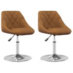 Vidaxl chaises pivotantes  manger lot de 2 marron velours