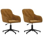 Vidaxl chaises pivotantes  manger lot de 2 marron velours