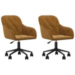 Vidaxl chaises pivotantes à manger lot de 2 marron velours Vidaxl chaises pivotantes à manger lot de 2 marron velours