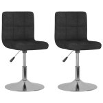 Vidaxl chaises pivotantes � manger lot de 2 noir tissu