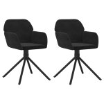 Vidaxl chaises pivotantes  manger lot de 2 noir velours
