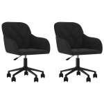 Vidaxl chaises pivotantes à manger lot de 2 noir velours Vidaxl chaises pivotantes à manger lot de 2 noir velours