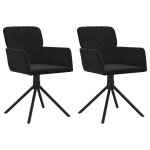 Vidaxl chaises pivotantes � manger lot de 2 noir velours