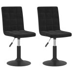 Vidaxl chaises pivotantes à manger lot de 2 noir velours Vidaxl chaises pivotantes à manger lot de 2 noir velours