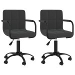 Vidaxl chaises pivotantes à manger lot de 2 noir velours Vidaxl chaises pivotantes à manger lot de 2 noir velours