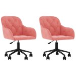 Vidaxl chaises pivotantes  manger lot de 2 rose velours
