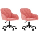 Vidaxl chaises pivotantes � manger lot de 2 rose velours