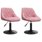 Vidaxl chaises pivotantes � manger lot de 2 rose velours