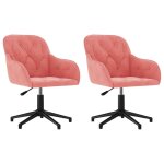 Vidaxl chaises pivotantes à manger lot de 2 rose velours Vidaxl chaises pivotantes à manger lot de 2 rose velours