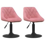 Vidaxl chaises pivotantes  manger lot de 2 rose velours