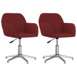 Vidaxl chaises pivotantes  manger lot de 2 rouge bordeaux tissu