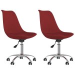 Vidaxl chaises pivotantes à manger lot de 2 rouge bordeaux tissu Vidaxl chaises pivotantes à manger lot de 2 rouge bordeaux tissu