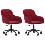 Vidaxl chaises pivotantes � manger lot de 2 rouge bordeaux velours