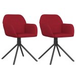 Vidaxl chaises pivotantes  manger lot de 2 rouge bordeaux velours