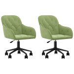 Vidaxl chaises pivotantes � manger lot de 2 vert clair velours
