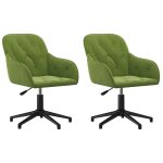 Vidaxl chaises pivotantes � manger lot de 2 vert clair velours