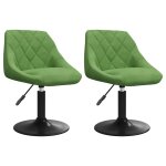 Vidaxl chaises pivotantes � manger lot de 2 vert clair velours