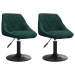 Vidaxl chaises pivotantes � manger lot de 2 vert fonc� velours