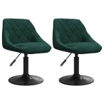 Vidaxl chaises pivotantes  manger lot de 2 vert fonc velours