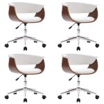Vidaxl chaises pivotantes  manger lot de 4 blanc similicuir