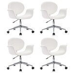 Vidaxl chaises pivotantes � manger lot de 4 blanc similicuir