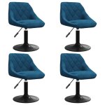 Vidaxl chaises pivotantes � manger lot de 4 bleu velours