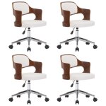 Vidaxl chaises pivotantes à manger lot de 4 bois courbé et similicuir Vidaxl chaises pivotantes à manger lot de 4 bois courbé et similicuir