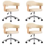 Vidaxl chaises pivotantes  manger lot de 4 crme similicuir