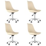 Vidaxl chaises pivotantes � manger lot de 4 cr�me tissu