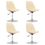 Vidaxl chaises pivotantes  manger lot de 4 crme tissu