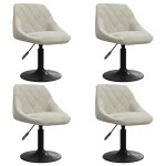 Vidaxl chaises pivotantes  manger lot de 4 crme velours