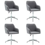 Vidaxl chaises pivotantes � manger lot de 4 gris clair tissu