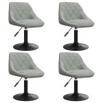Vidaxl chaises pivotantes � manger lot de 4 gris clair velours