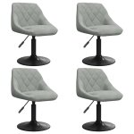 Vidaxl chaises pivotantes  manger lot de 4 gris clair velours