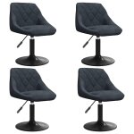 Vidaxl chaises pivotantes � manger lot de 4 gris fonc� velours